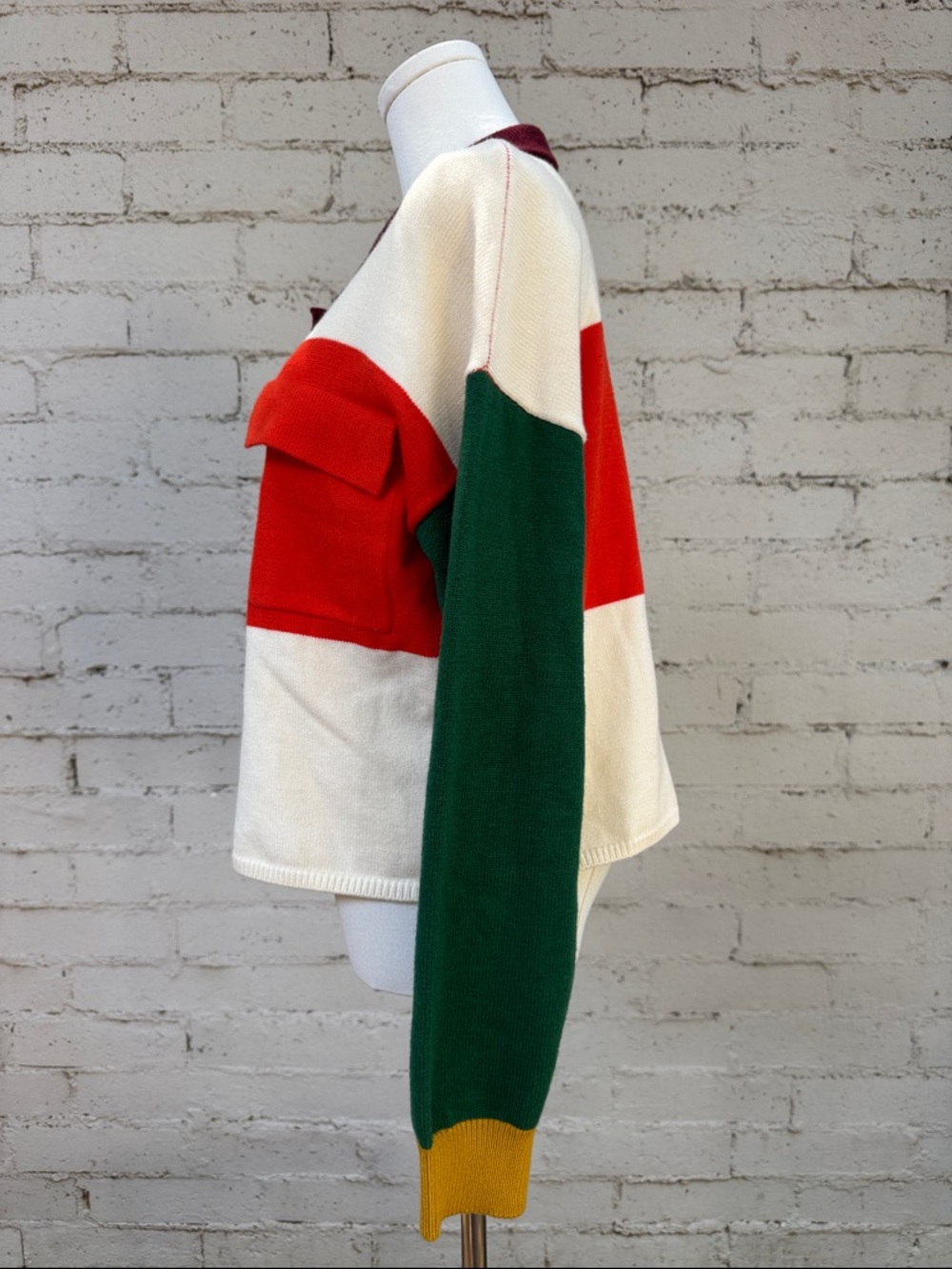 Anthropologie Flat White Colorblock Structured Cardigan Multi Size M - Picture 8 of 13